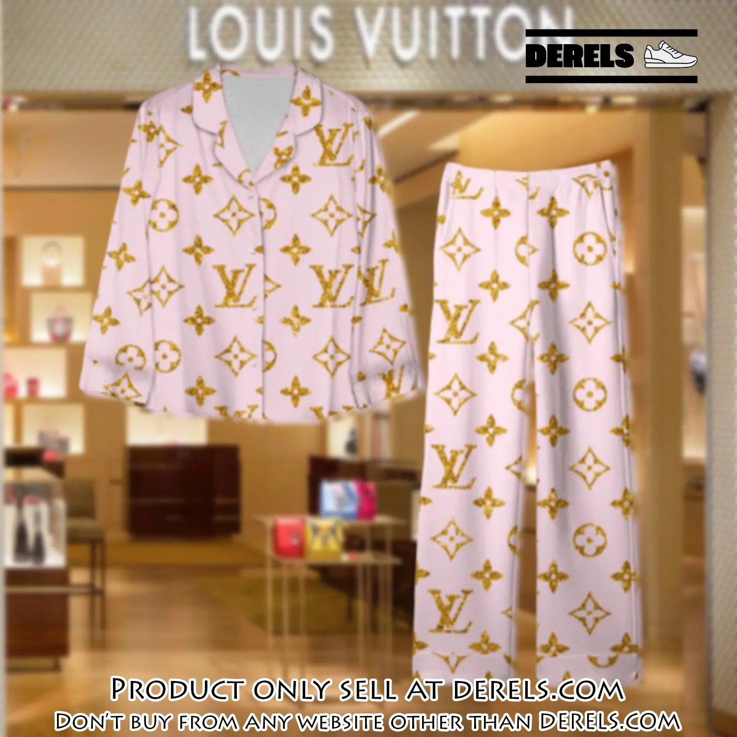 Trending luxury lv satin pajama set pjs1097 dr3426986